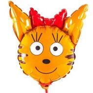 Шар с клапаном (10''/25 см) Мини-фигура, Голова, Три Кота, Карамелька, 1 шт. в упак.